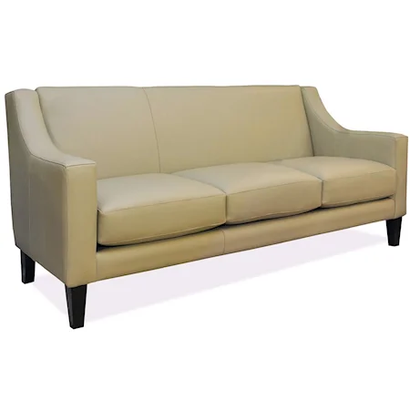 Upholstered Sofa with Attached Back and Tapered Legs